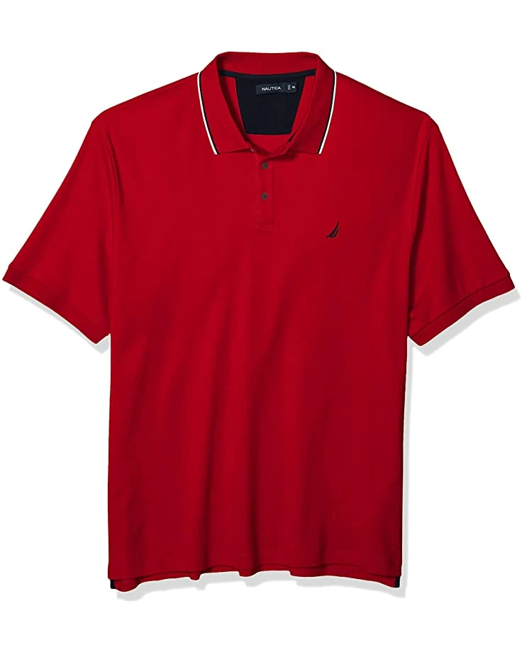 Nautica Men's Classic Fit Short Sleeve Dual Tipped Collar Polo Shirt | Shirts & Tops 8 Nautica Men's Classic Fit Short Sleeve Dual Tipped Collar Polo Shirt | Shirts & Tops - Image 8