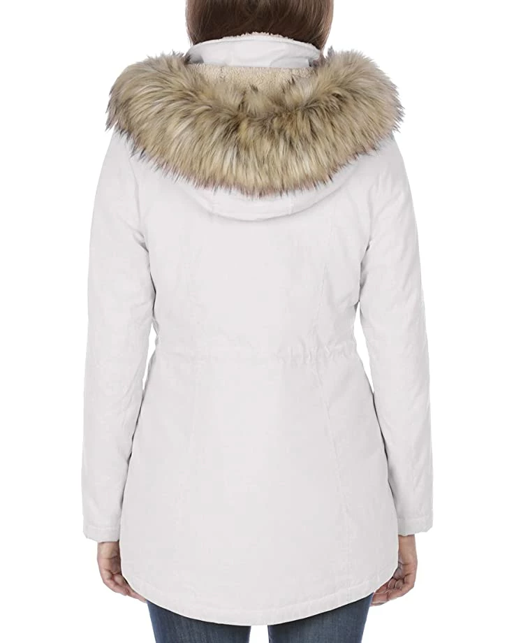 Nautica Women's Microfiber Parka Anorak Jacket with Faux Fur Hooded Trim | Coats & Outerwear 3 Nautica Women's Microfiber Parka Anorak Jacket with Faux Fur Hooded Trim | Coats & Outerwear - Image 3