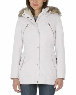 Nautica Women's Microfiber Parka Anorak Jacket with Faux Fur Hooded Trim | Coats & Outerwear