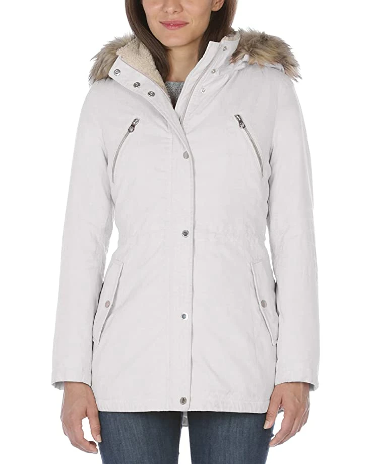 Nautica Women's Microfiber Parka Anorak Jacket with Faux Fur Hooded Trim | Coats & Outerwear 1 Nautica Women's Microfiber Parka Anorak Jacket with Faux Fur Hooded Trim | Coats & Outerwear