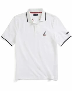 Nautica Men's Short Sleeve American Flag Logo Polo Shirt | Shirts & Tops