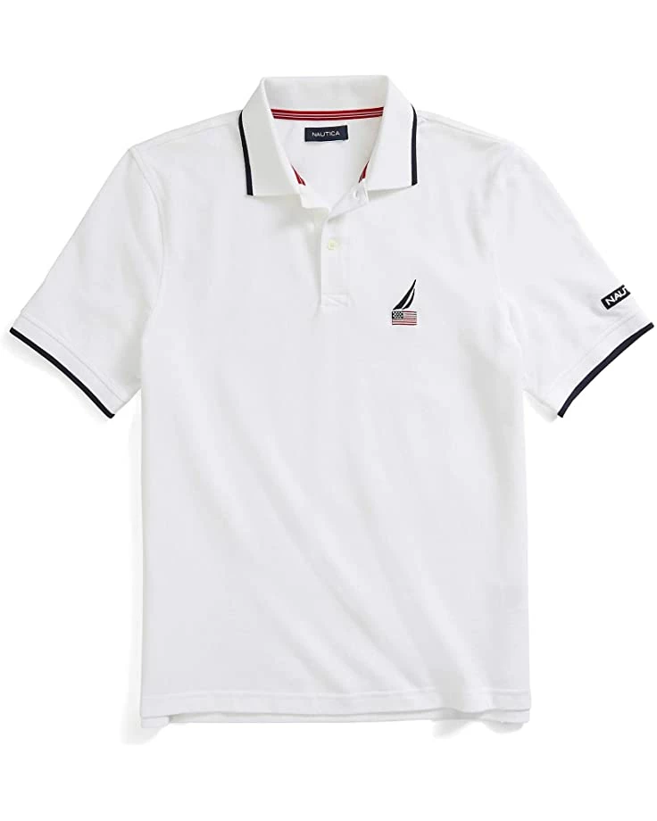 Nautica Men's Short Sleeve American Flag Logo Polo Shirt | Shirts & Tops 1 Nautica Men's Short Sleeve American Flag Logo Polo Shirt | Shirts & Tops
