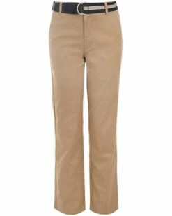 Nautica Boys' School Uniform Belted Flat Front Twill Pant | Pants