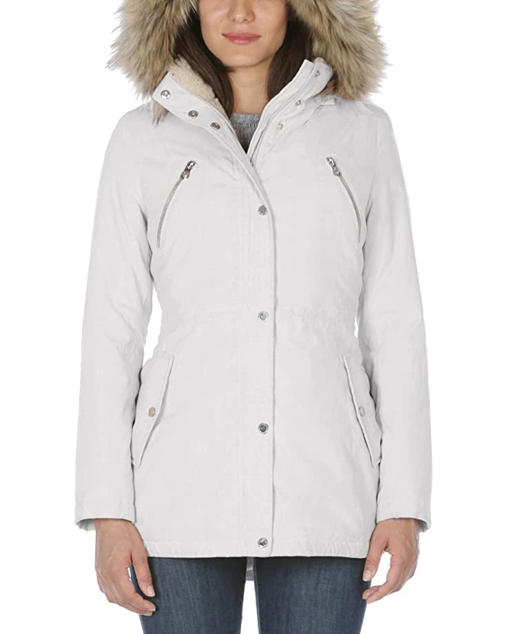 Nautica Women's Microfiber Parka Anorak Jacket with Faux Fur Hooded Trim | Coats & Outerwear 2 Nautica Women's Microfiber Parka Anorak Jacket with Faux Fur Hooded Trim | Coats & Outerwear - Image 2