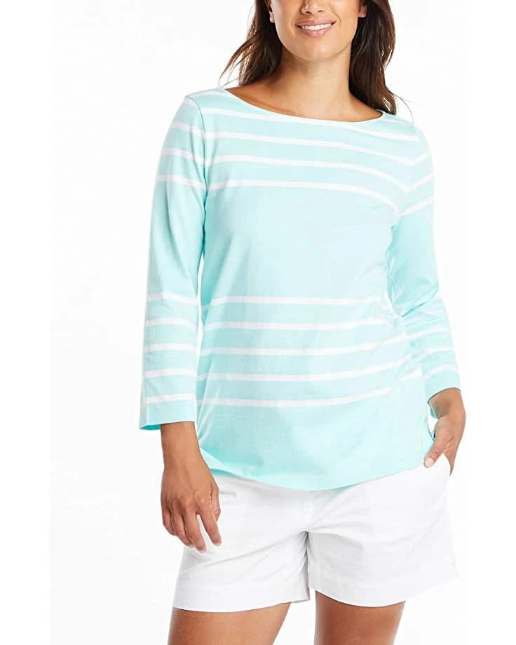 Nautica Women's Boatneck 3/4 Sleeve 100% Cotton Shirt | Shirts & Tops 1 Nautica Women's Boatneck 3/4 Sleeve 100% Cotton Shirt | Shirts & Tops