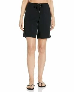 Nautica Women's Standard Solid 9" Core Stretch Boardshort with Adjustable Waistband Cord | Swimwear