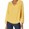 Nautica Women's Long Sleeve V-Neck Woven Shirt | Shirts & Tops