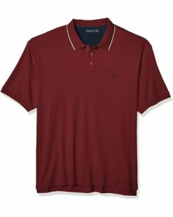 Nautica Men's Classic Fit Short Sleeve Dual Tipped Collar Polo Shirt | Shirts & Tops