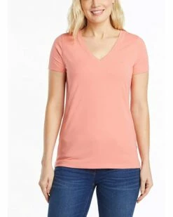 Nautica Women's Easy Comfort V-Neck Supersoft Stretch Cotton T-Shirt | Shirts & Tops -Nautica sales 2022 71493EUZqFL. AC SR736920