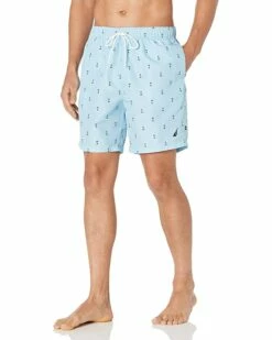 Nautica Men's Quick Dry All Over Classic Anchor Print Swim Trunk | Swimwear