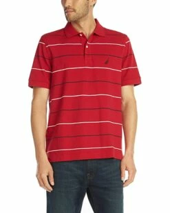 Nautica Men's Classic Fit Short Sleeve 100% Cotton Pique Stripe Polo Shirt | Shirts & Tops -Nautica sales 2022 715Q4Tot6EL. AC SR736920