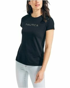 Nautica Women's Easy Comfort Supersoft 100% Cotton Classic Logo T-Shirt | Shirts & Tops -Nautica sales 2022 715bEcU e L. AC SR736920
