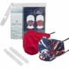 Nautica Choose Safety 2 Face Mask Extenders and Wristlet Bag, RED & FLRL, One Size | Face Covers and Personal Protection