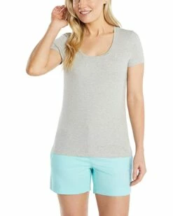 Nautica Women's Easy Comfort Scoop Neck Supersoft 100% Cotton Solid T-Shirt | Shirts & Tops -Nautica sales 2022 71DsTDJJ OL. AC SR736920
