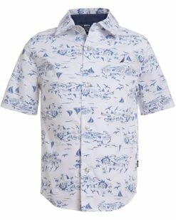 Nautica Boys' Short Sleeve Printed Woven Shirt | Shirts & Tops