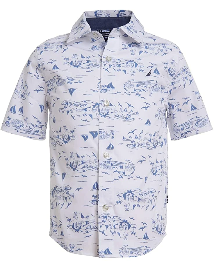 Nautica Boys' Short Sleeve Printed Woven Shirt | Shirts & Tops 1 Nautica Boys' Short Sleeve Printed Woven Shirt | Shirts & Tops