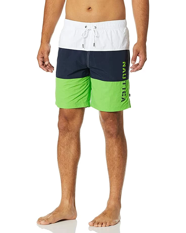 Nautica Men's Standard Quick Dry Classic Logo Tri-Block Series Swim Trunk | Swimwear 4 Nautica Men's Standard Quick Dry Classic Logo Tri-Block Series Swim Trunk | Swimwear - Image 4