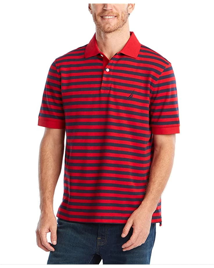 Nautica Men's Classic Fit 100% Cotton Soft Short Sleeve Stripe Polo Shirt | Shirts & Tops 4 Nautica Men's Classic Fit 100% Cotton Soft Short Sleeve Stripe Polo Shirt | Shirts & Tops - Image 4