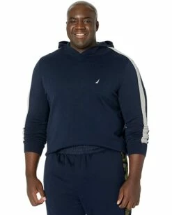 Nautica Big & Tall Big & Tall Color-Block Ribbed Pullover Hoodie | Hoodies & Sweatshirts