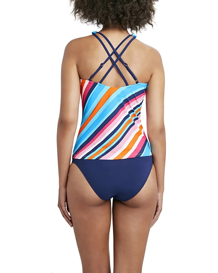 Nautica Shoreline Stripe Hi Neck Tankini | Swimwear 2 Nautica Shoreline Stripe Hi Neck Tankini | Swimwear - Image 2