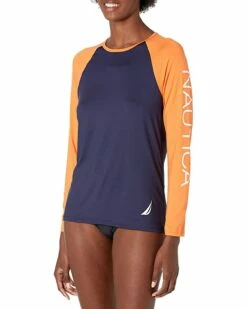 Nautica Women's Standard Long Sleeve Rashguard | Swimwear