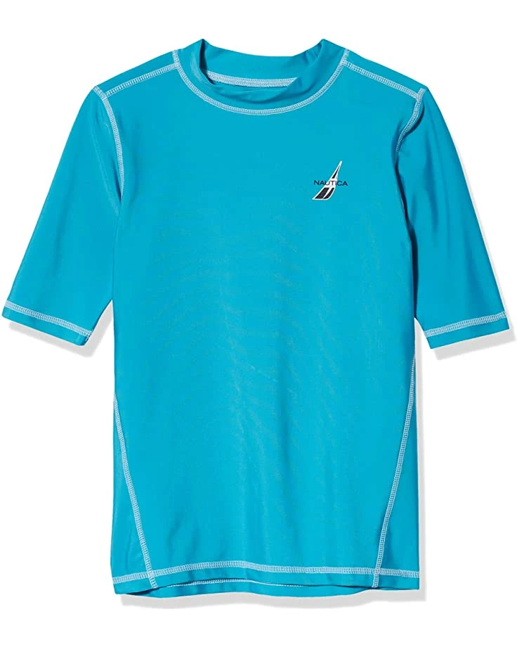 Nautica Boys' Short Sleeve Rashgaurd with UPF 50+ Sun Protection | Swimwear 1 Nautica Boys' Short Sleeve Rashgaurd with UPF 50+ Sun Protection | Swimwear