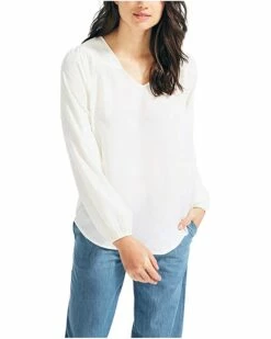Nautica Women's Long Sleeve V-Neck Woven Shirt | Shirts & Tops -Nautica sales 2022 71X0ExiI3oL. AC SR736920