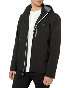 Nautica Men's Poly Stretch Zip Jacket with Hood | Coats & Outerwear