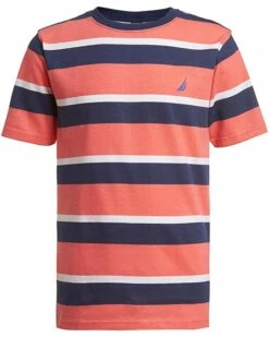 Nautica Boys' Short Sleeve Striped Crew Neck T-Shirt | Shirts & Tops