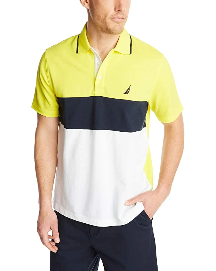 Nautica Men's Short Sleeve 100% Cotton Pique Color Block Polo Shirt | Shirts & Tops 1 Nautica Men's Short Sleeve 100% Cotton Pique Color Block Polo Shirt | Shirts & Tops