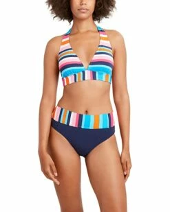Nautica Shoreline Stripe Halter Bra | Swimwear