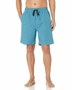 Nautica Men's Soft Woven 100% Cotton Elastic Waistband Sleep Pajama Shorts | Sleepwear