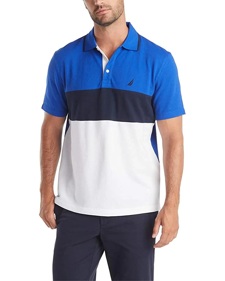 Nautica Men's Short Sleeve 100% Cotton Pique Color Block Polo Shirt | Shirts & Tops 4 Nautica Men's Short Sleeve 100% Cotton Pique Color Block Polo Shirt | Shirts & Tops - Image 4