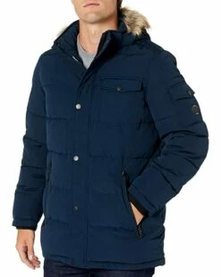 Nautica Men's Quilted Parka Jacket Removable Faux Fur Hood | Coats & Outerwear -Nautica sales 2022 71iF4QoHamL. AC SR736920