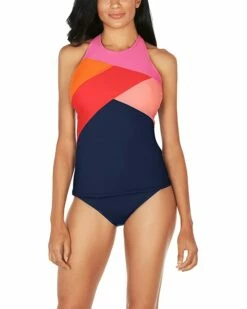 Nautica Squared Away High Neck Tankini | Swimwear