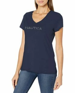 Nautica Women's Easy Comfort Supersoft 100% Cotton Classic Logo T-Shirt | Shirts & Tops -Nautica sales 2022 71lPf8FeTRL. AC SR736920