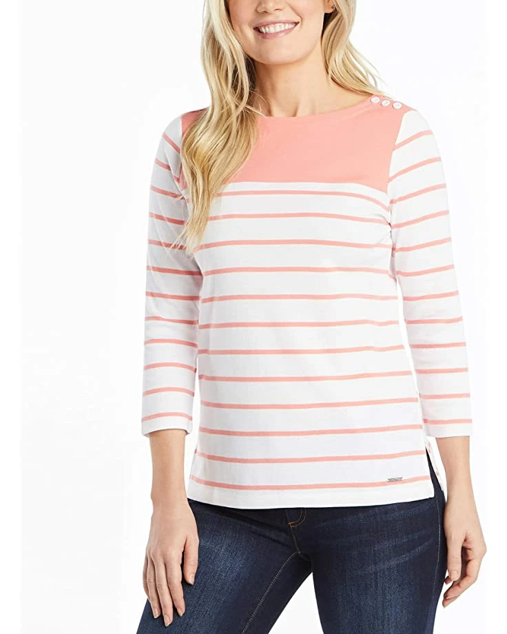 Nautica Women's Boatneck 3/4 Sleeve 100% Cotton Shirt | Shirts & Tops 4 Nautica Women's Boatneck 3/4 Sleeve 100% Cotton Shirt | Shirts & Tops - Image 4