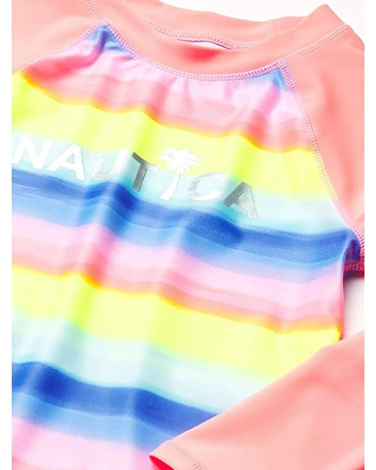 Nautica Girls' Rashguard Swim Suit Set | Swimwear 2 Nautica Girls' Rashguard Swim Suit Set | Swimwear - Image 2
