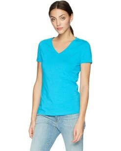 Nautica Women's Short Sleeve Stretch V Neck Solid T-Shirt | Shirts & Tops