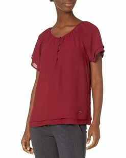Nautica Women's Chiffon Raglan Sleeve Top | Shirts & Tops