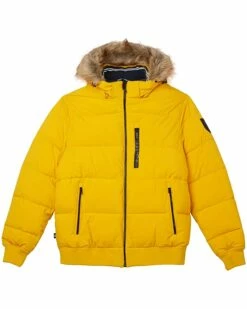 Nautica Men's Wind Resistant Puffy Bomber with Hood | Coats & Outerwear -Nautica sales 2022 71s6fx0LEwL. AC SR736920