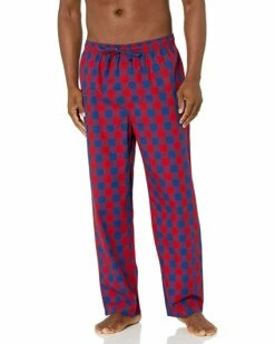 Nautica Men's Soft Woven 100% Cotton Elastic Waistband Sleep Pajama Pant, Red, X-Large | Sleepwear