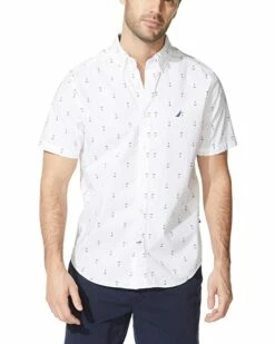 Nautica Men's Anchor Print Poplin Shirt | Shirts & Tops