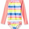 Nautica Girls' Rashguard Swim Suit Set | Swimwear