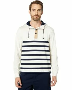 Nautica Striped 1/4 Button Hoodie | Hoodies & Sweatshirts