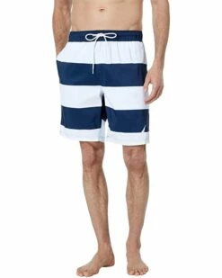 Nautica Sustainably Crafted 8" Striped Swim | Swimwear