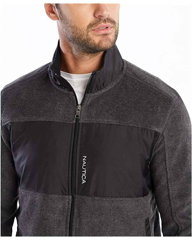 Nautica Men's Full-Zip Mock Neck Fleece Sweatshirt | Hoodies & Sweatshirts 2 Nautica Men's Full-Zip Mock Neck Fleece Sweatshirt | Hoodies & Sweatshirts - Image 2