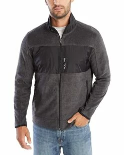 Nautica Men's Full-Zip Mock Neck Fleece Sweatshirt | Hoodies & Sweatshirts