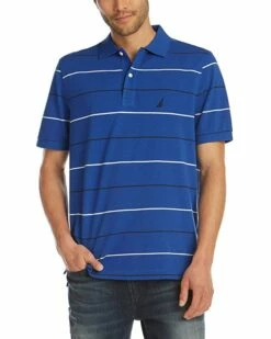 Nautica Men's Classic Fit Short Sleeve 100% Cotton Pique Stripe Polo Shirt | Shirts & Tops