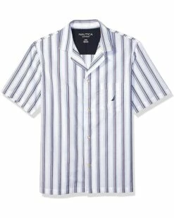 Nautica Men's Short Sleeve 100% Cotton Soft Woven Button Down Pajama Top | Sleepwear -Nautica sales 2022 8153GTloiIL. AC SR736920
